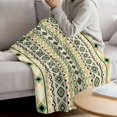 thumbnail image 3 of Beige Green Boho Blanket Soft Cozy Warm Throw Blanket for Couch, Plush Fuzzy Flannel Fleece Blankets for Sofa, Vintage Ethnic Tribe Abstract Art Bed Blankets Lightweight Gifts for Women, 40"x50", 3 of 9