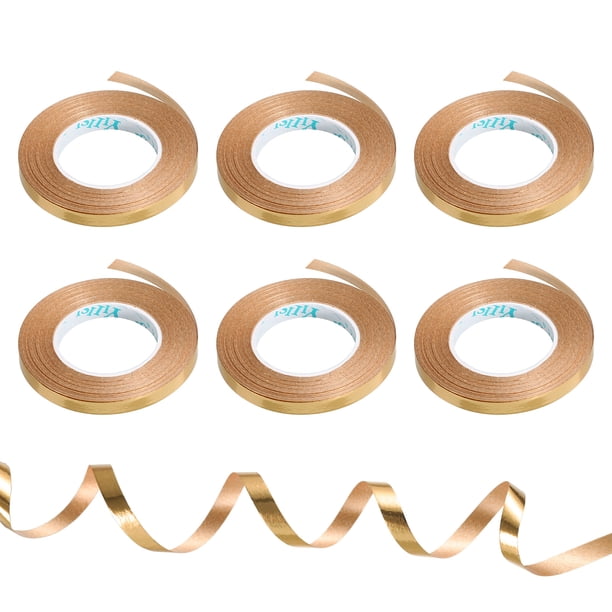 Cinta de rizado Uxcell para globos metálicos de 3/16" 11 yardas 6 rollos para decoración de fiestas regalo color oro champán