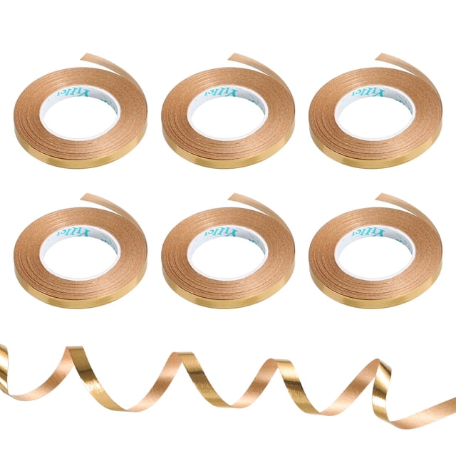 Cinta de rizado Uxcell para globos metálicos de 3/16" 11 yardas 6 rollos para decoración de fiestas regalo color oro champán