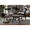 thumbnail image 3 of Baxton Studio Britte Mid-Century Modern Light Grey Fabric Upholstered Dark Oak Brown Finished 4-Piece Wood Dining Chair, 3 of 5