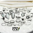 thumbnail image 3 of Set de 42 anillos vintage de plata ajustables, gruesos y góticos 17IF, 3 of 7