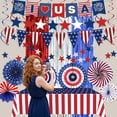 thumbnail image 2 of Tumao 4th of July Decorations American Flag Backdrop Streamers Patriotic Hanging Banner Patriotic Decorations 4th of July Party Supplies for Independence Day, Memorial Day, 2 of 6