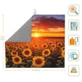 thumbnail image 3 of Naloa Sunset Golden Sunflower Field Dish Drying Mat for Kitchen Counter, Heat Resistant Drainer Mats, Absorbent Draining Mat,Dish Rack Pad,16"x18", 3 of 8