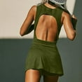thumbnail image 4 of Tennis Dresses for Women 2025 Summer Workout Romper Built in Shorts Sleeveless Open Back Jumpsuits Athletic Dresses, Limited Time Offer, Under 10 Dollars, 4 of 6