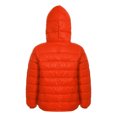 thumbnail image 2 of Xnihocha Kids Teens Winter Coat Puffer Jacket Boys Girls Long Sleeve Hoodie Ultra Lightweight Button Down Coat Orange 2-3, 2 of 7