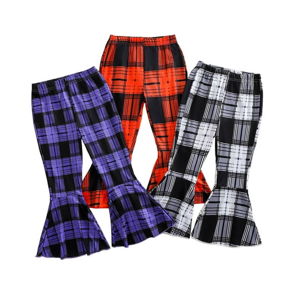 Hessimy Girls' Active Flare Leggings Little Girl Toddler Girl Cargo Pants Big Kids Autumn Winter Spring Summer casual dance pants girls jeans wide leg pants (Purple,7-8 Years)