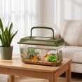 thumbnail image 6 of Portable Clear Plastic Terrarium Small Animal Fish Reptile Carrier Habitat Ventilated Lid Desk Countertop Travel Cage Lightweight Temporary Home, 6 of 8