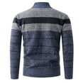 thumbnail image 5 of Mens Striped Sweater Turtleneck Pullover Slim Fit Ribbed Knit Sweatshirts Quarter Zip Long Sleeve Polor Basic Tops (XL, Navy), 5 of 7