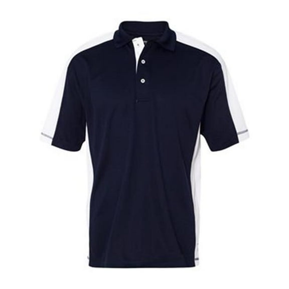 Featherlite B18383655 Colorblocked Moisture Free Mesh Sport Shirt, Navy & White - Large