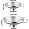 thumbnail image 2 of 2 Pcs Canning Funnel, Stainless Steel Jam Funnel, Wide Mouth Funnel, Kitchen Stainless Steel Wide Mouth Funnel Set For Transferring Liquid, Powder, Be, 2 of 5