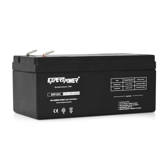 ExpertPower® 12v 3.3ah Rechargeable Sealed Lead Acid Battery