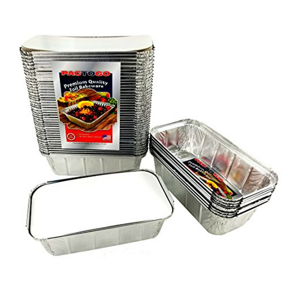 Pactogo 1 1/2 lb. IVC Disposable Aluminum Foil Loaf Bread Pan w/Board