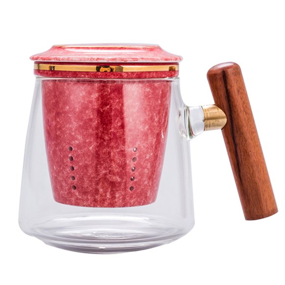 Drinks Cup Red Glass 1 Set 5.3x4.1in