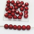 thumbnail image 5 of U8MO 100 Matte Red Metallic Luster Round Beads 10mm Rubber Coated DIY Bracelet Beads, 5 of 6