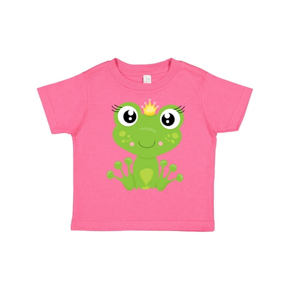 Inktastic Cute Frog, Green Frog, Frog Princess, Crown Girls Toddler T-Shirt