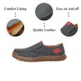 thumbnail image 2 of Mens Casual Non-slip Loafers Outdoor Lightweight Walking Shoes Leather Comfortable Work Shoes Driving Shoes Gray 10.5 US, 2 of 7
