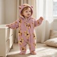 thumbnail image 5 of Maqroz Animal Print Boys Girls Fleece Jumpsuit Long Sleeve Hooded Romper Cute Cubby Graphic Loungewear with Zip, 5 of 8