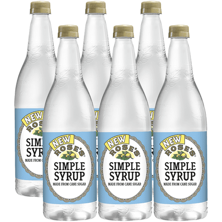 Rose’s Simple Syrup 6 Pack 1 Liter Bottle, | Perfect for Cocktails, Beverages, and Mixers