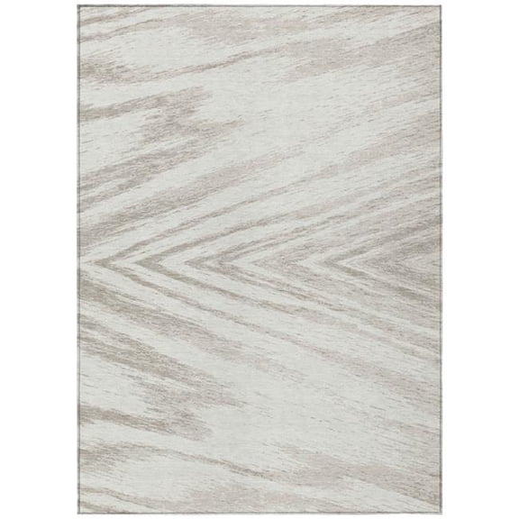 HomeRoots 591541 9 x 12 ft. Ivory & Beige Abstract Washable Indoor & Outdoor Rectangle Area Rug
