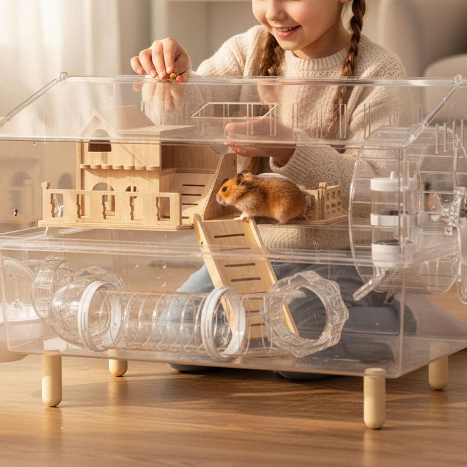 Bvdfgk Large Hamster Cage Exercise Playing House for Bunny Sugar Glider Guinea Pigs