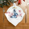 thumbnail image 2 of WOBOGO Blue Butterfly Pink Floral Cloth Napkins 1 Piece Soft Elegant Touch Durable Absorbent Quick Drying for Elegant Dining, 2 of 8