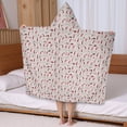 thumbnail image 5 of Light Pink Christmas Gnome Pattern Hooded Bath Towel，50"x30" for Ages 3 To 12 Kids, Quick Dry Lightweight Soft Microfiber Hood Beach Towel Cover Up for Kids, 5 of 7