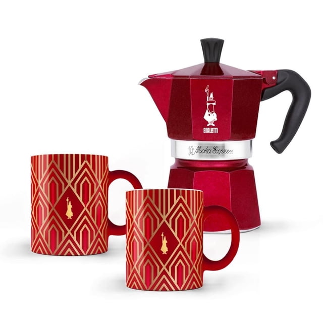 Cafetera Bialetti Moka Express 3 tazas+2 tazas Art Deco