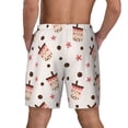 thumbnail image 2 of Lsque Mens Swim Trunks Milk Tea Pattern - Bathing Suit Compression Liner - Beach Swim Shorts Swimwear - (S-3XL) - Stretch Quick Dry -3X-Large, 2 of 9