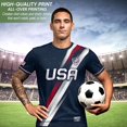 thumbnail image 2 of USA Soccer Jersey for Men Women, Patriotic American Flag Football Jersey, Soccer Shirt for Fans and Players, Short Sleeve Football Shirt, Casual Sport World Soccer Tee for Adult, 2 of 11