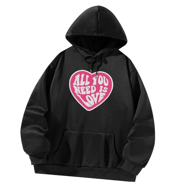 Sudaderas con capucha para mujer estampado de dibujos animados ropa elegante para mujer ajuste holgado clasico con capucha M Walmart en linea