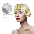 thumbnail image 4 of Easygdp Frogs Shower Caps for Women, Double Waterproof Layers Shower Cap, Quick Drying Bath Hair Cap Reusable, 4 of 9