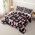 thumbnail image 3 of Manfei Pink Coquette Bow Bed Spread Queen For Girls,Cute Polka Dot Bowknot Queen Coverlet Set For Kids,3 Pieces, 3 of 7