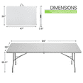 thumbnail image 2 of Magshion Folding Table 8FT Portable Heavy Duty Plastic Foldable Table Dining Table with Carry Handle for Outdoor Office Party Camping, Grey, 2 of 11