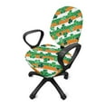 thumbnail image 2 of SCRAWLGOD St. Patrick's Day 2 PCS Removable Computer Office Chair Cover Cozy Universal Desk Chair Seat Protector Dustproof Swivel Chair Cover, Irish Flag Shamrock Stripe Polka Dot, 2 of 7