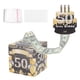 thumbnail image 1 of Caja de dinero para el 50 cumpleaños, caja de extracción de dinero con 100 bolsas transparentes para decoraciones de fiesta, negro y dorado., 1 of 6