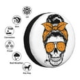thumbnail image 5 of XMXY Messy Bun Sunglasses Pumpkin Skull Spare Tire Cover, Universal Waterproof Cover for Jeep RV Tire Wheel Protection, 17 inch, 5 of 8
