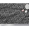 thumbnail image 2 of Soimoi Black Cotton Voile Fabric Alphabet Text Printed Craft Fabric by the Yard 42 Inch Wide, 2 of 3