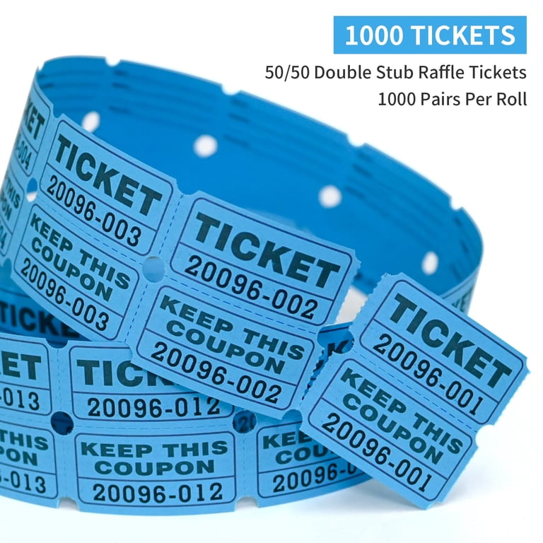 Dubbele Rol Loterijbonnen – 1000 Genummerde Tickets, 2 Rollen, Ideaal Voor Evenementen, Prijzen En Acties