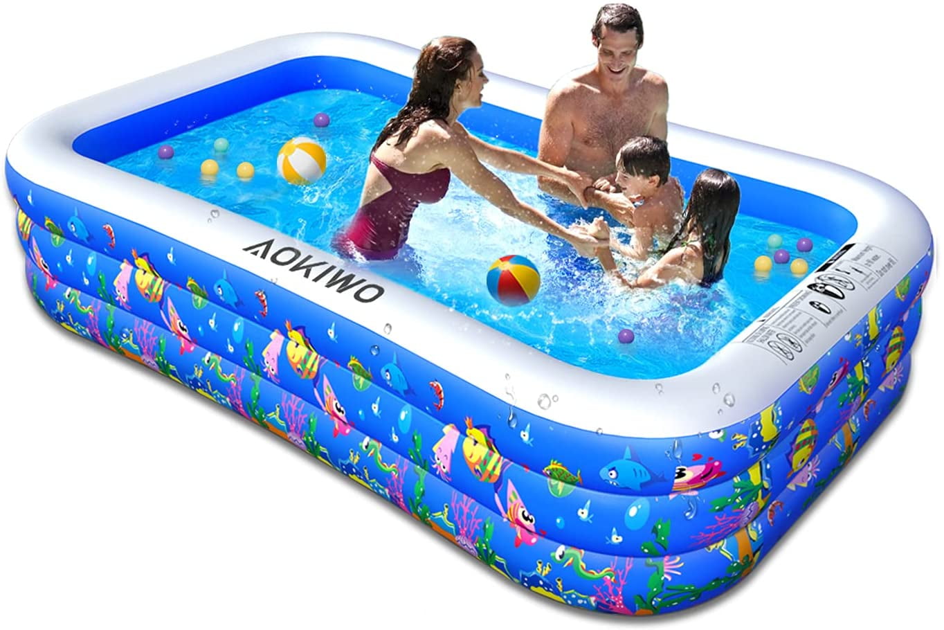 Family Inflatable Swimming Pool Garden 70.86 X 55.11 X 23.62 Full-Sized Inflatable Lounge Pool for Baby Infant Kids Outdoor Toddlers Adults Summer Water Party Kiddie Backyard 