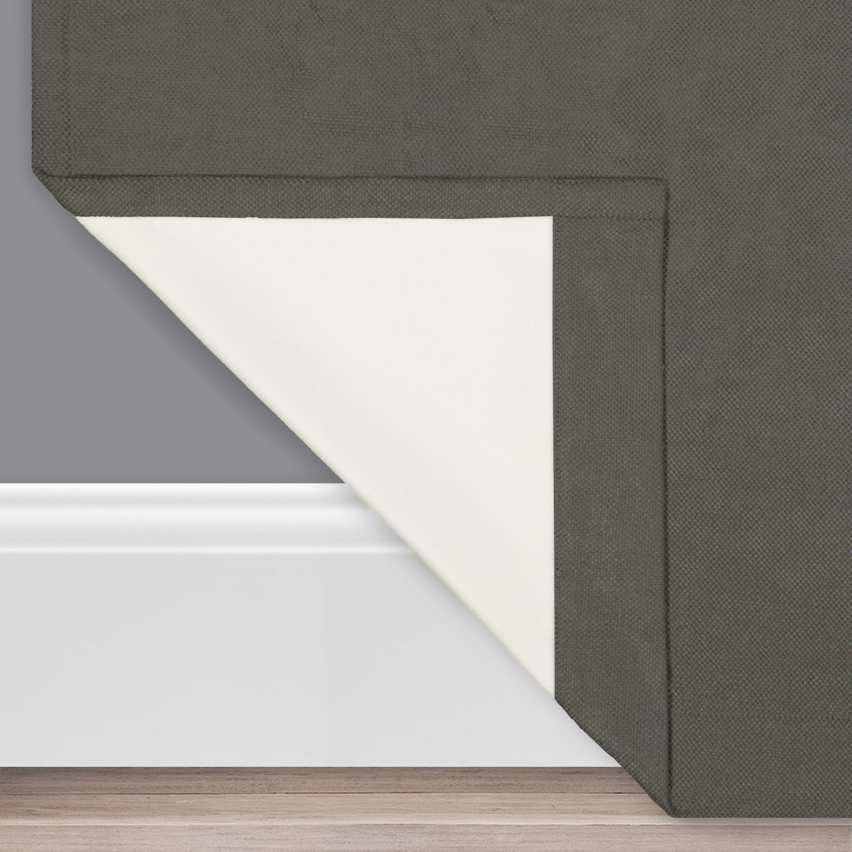 Eclipse Allure Draft Stopper, 100% Blackout Grommet Top Curtain Panel, Charcoal Grey, 50 x 63