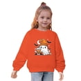 thumbnail image 3 of Odeerbi Kids Boys Girls Halloween Ghost Crewneck Sweatshirts Fall Winter Cotton Sweatshirt Kids Kids Cute Solid Color Halloween Print Long Sleeve Sweatshirts Top Kids Clothes Orange, 3 of 8