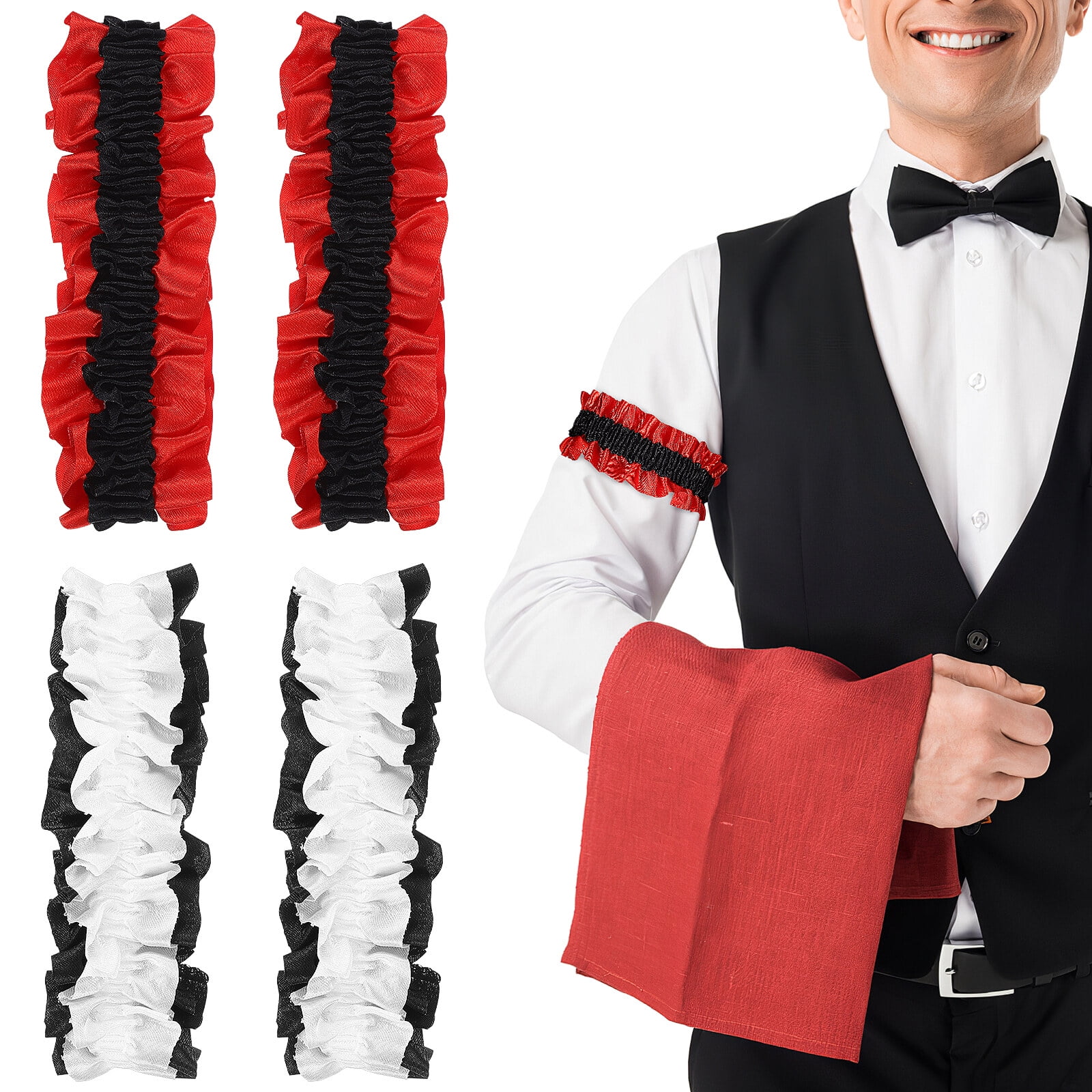 4 Pairs Armband Garters Shirt Holder Garters Belts Satin Sleeve Holders for Men