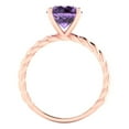 thumbnail image 4 of 2 ctw Solitaire Anniversary Ring for Women | Round Cut Simulated Alexandrite | Hyperallergenic Solid 14K Rose Gold, 4 of 5