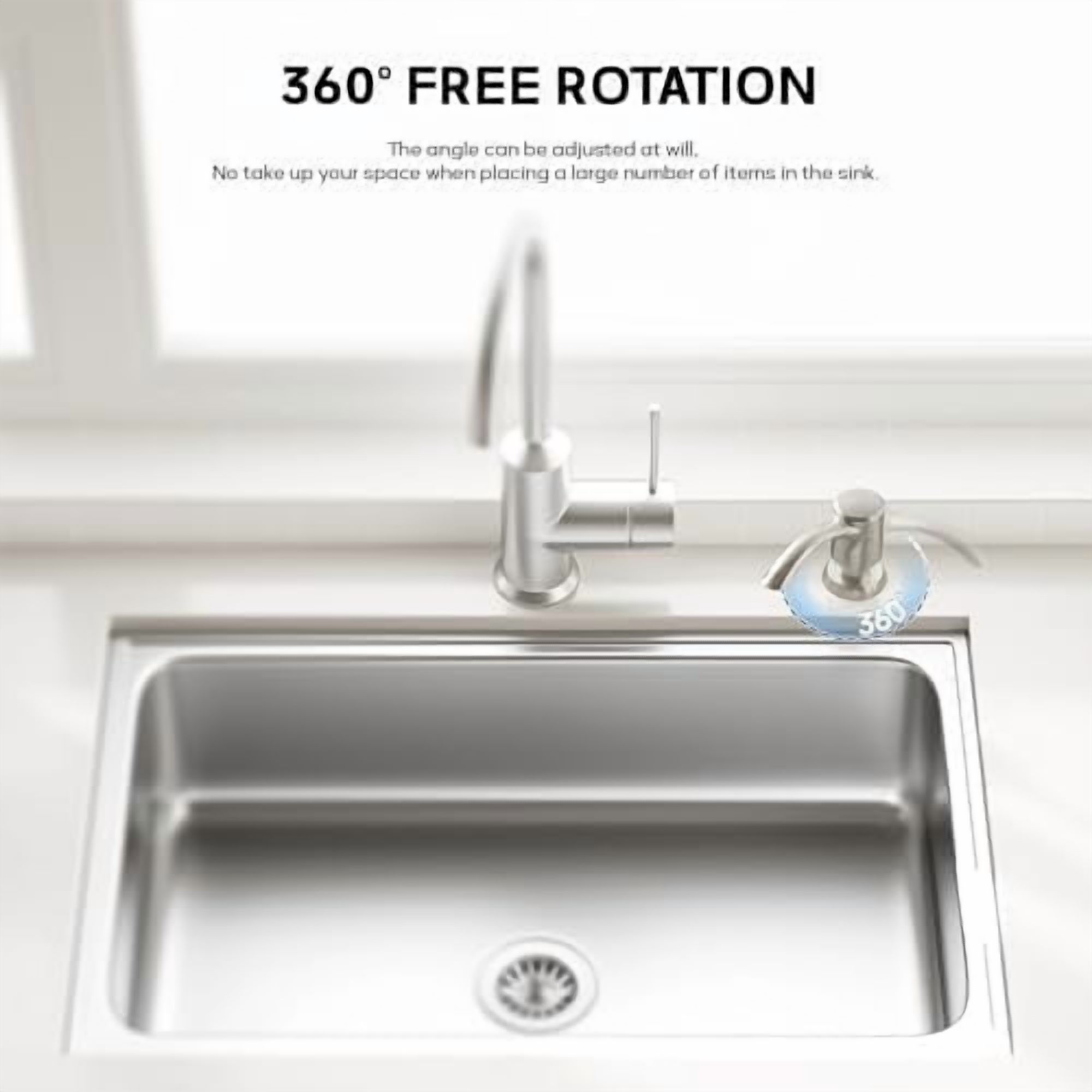 Samodra Soap Dispenser with Top-Fill Design, 12 oz, Brushed Nickel photo 6