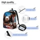 thumbnail image 3 of Disketp Cartoon Bald Eagle USA print Canvas Backpack Lightweight Travel Daypack Student Rucksack Laptop Backpack-, 3 of 5