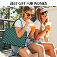 thumbnail image 2 of Large Capacity Tote Bag,Teal and Black Checkerboard Pattern Handbag Fashion Luxury Tote Bag,15.7"x13"x 5.1" Inches,Laptop Compatible, 2 of 2