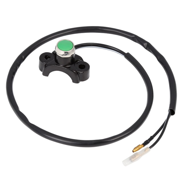 Motocicleta Claxon Interruptor Momentáneo Botón con Conectores Verde