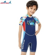 Kids Wetsuit Diving Suit One-Piece Swimwear Toddler Gifts Sunprotection Cold Body Feeling Cartoons Bathing Suit Surfing Swimwear for Swimming Diving XXL