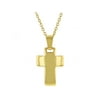 18k Gold Plated Plain Small Pendant Cross Necklace for Kids 16"