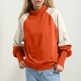 thumbnail image 3 of Women's Color Block Sleeve High Neck Long Sleeve Sweatshirt Casual Top Crop Sweatshirts Women Set Casual Pullover Sweatshirts Ladies Zipper Hoodies Jogging Suit Set Athletic Wear Jackets Blouse Top, 3 of 7